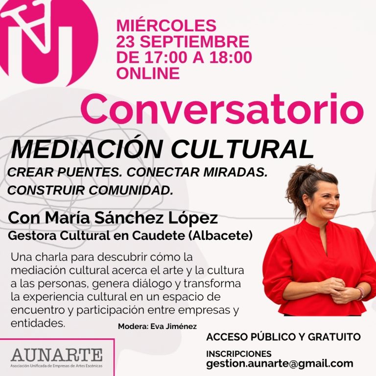 23 de septiembre: Conversatorio MEDIACIÓN CULTURAL con la gestora María Sánchez